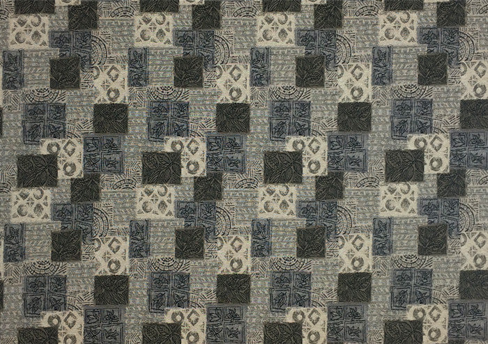 Jovial Onyx Foliage Patchwork Motif upholstery fabric