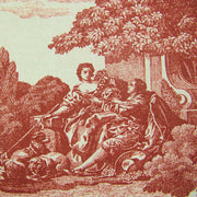 Upholstery Fabric Historic Toile La Belle Champagne Cranberry Toto Fabrics