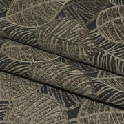 True Textiles Upholstery Fabric Leaf Design Lanyon Charcoal Toto Fabrics
