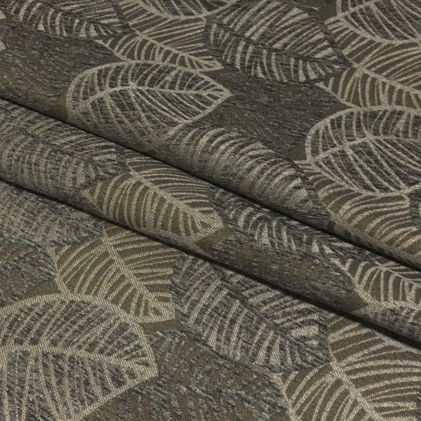 True Textiles Upholstery Fabric Leaf Design Lanyon Graphite Toto Fabrics
