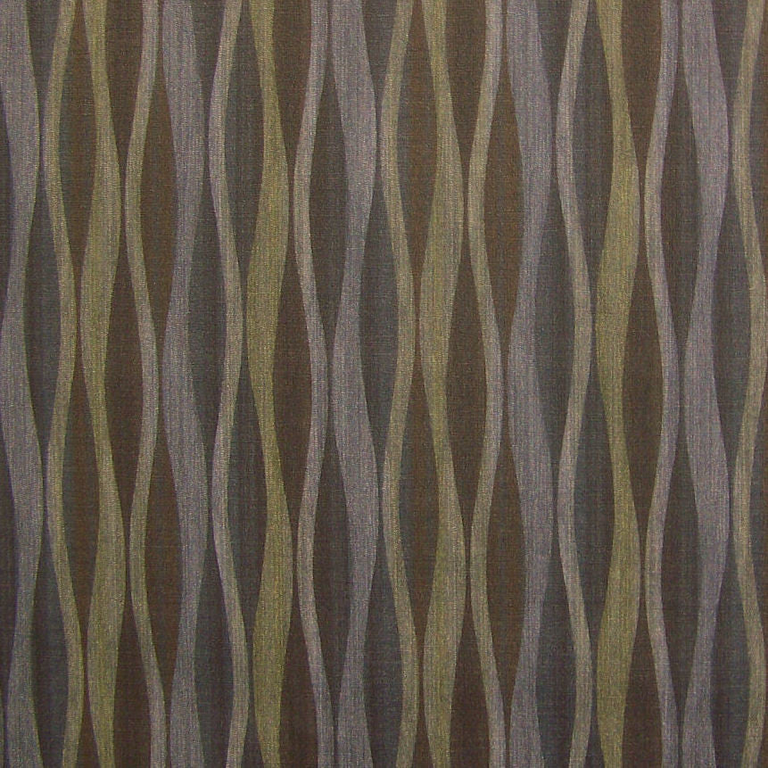 CF Stinson Lava Obsidian Wavy Striped Vinyl Black Upholstery Fabric
