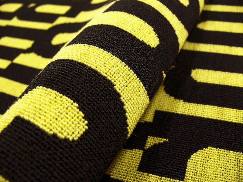 Remnant of Letters Sun Yellow Upholstery Fabric