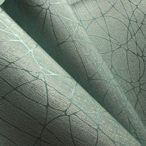 Liquid Aqua Swirl-Patterned Vinyl Blue Upholstery Fabric