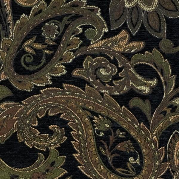 Swavelle Mill Creek Upholstery Fabric Paisley Design Mathis Ebony Toto Fabrics
