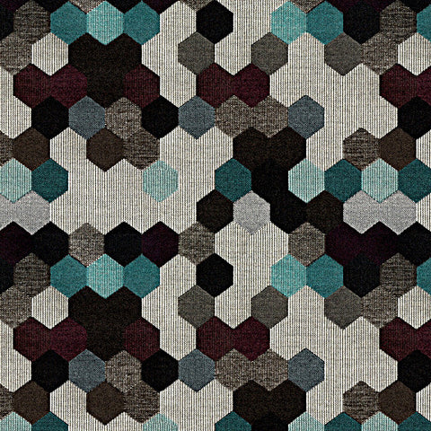 Upholstery Fabric Colorful Hexagon Design Maxwell Street Color 11 Toto Fabrics