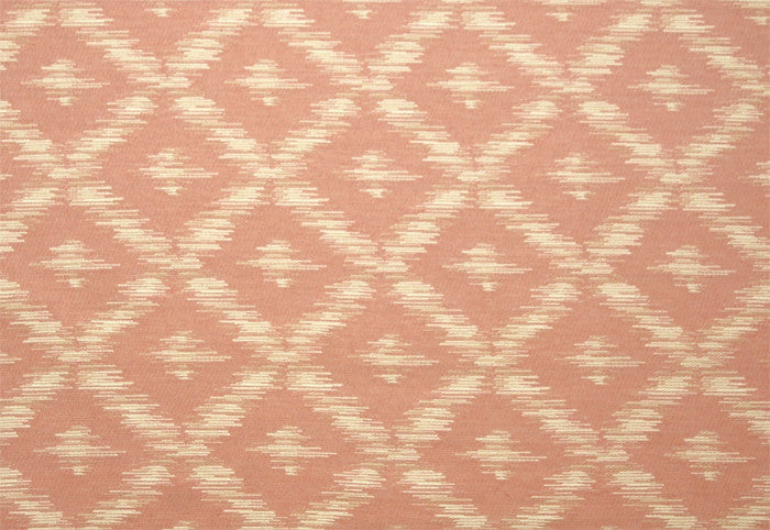 Mckeel Peach Designer Diamond Ikat Upholstery Fabric