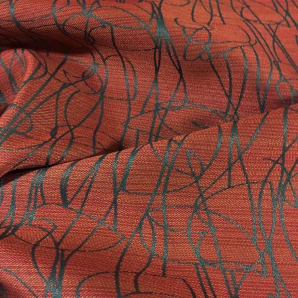 Mayer Meander Pomegranate Abstract Red Upholstery Fabric