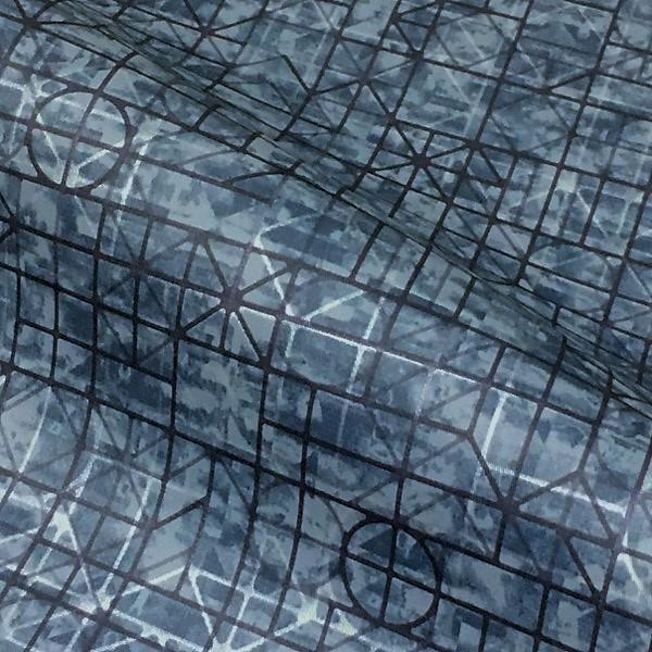 Network Navy Geometric Blue Upholstery Vinyl 