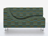 Maharam Offset Oasis Stagger Stripe Green Upholstery Fabric