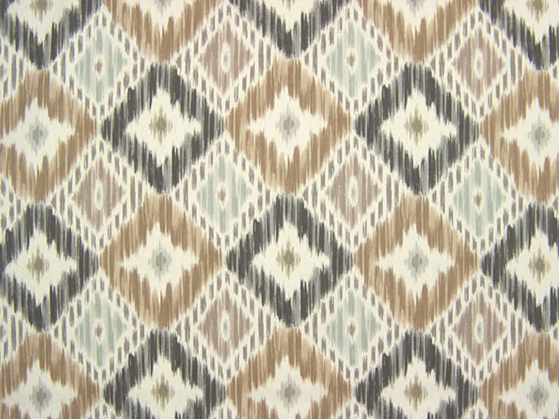 Padna Mineral Cotton Diamond Ikat Multi Upholstery Fabric