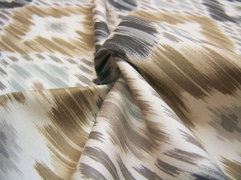 Padna Mineral Cotton Diamond Ikat Multi Upholstery Fabric