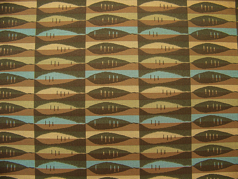 Panache Olive Geometric Foliage Green Upholstery Fabric