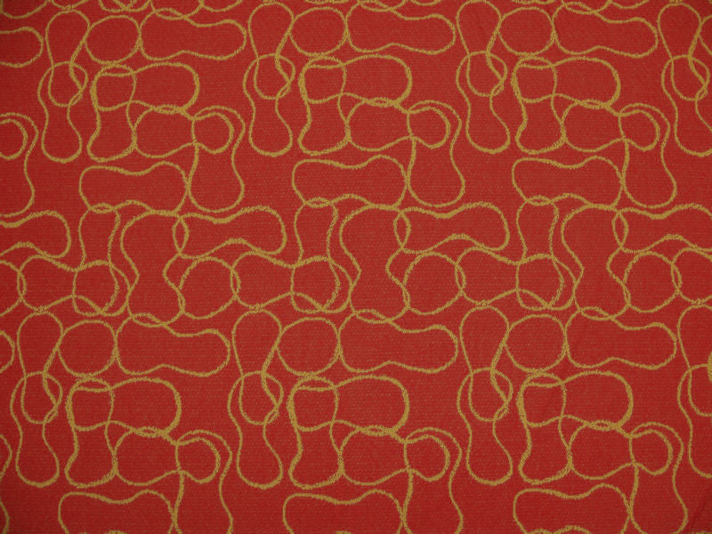 Peanut Cardinal Perforated Geometric Red Upholstery Fabric