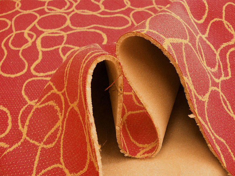 Peanut Cardinal Perforated Geometric Red Upholstery Fabric