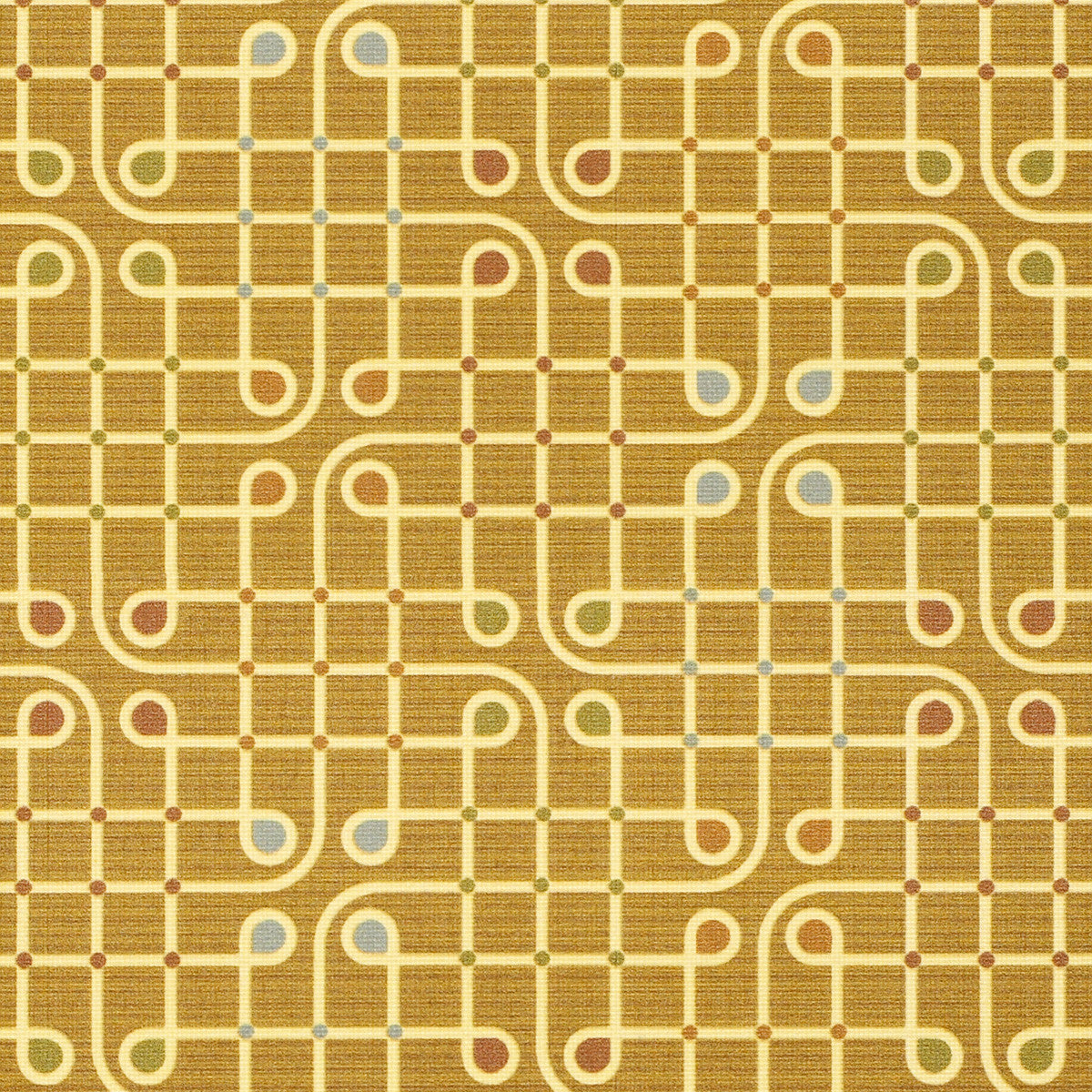 Momentum Textiles Upholstery Fabric Vinyl Geometric Grid Periphery Maize Toto Fabrics