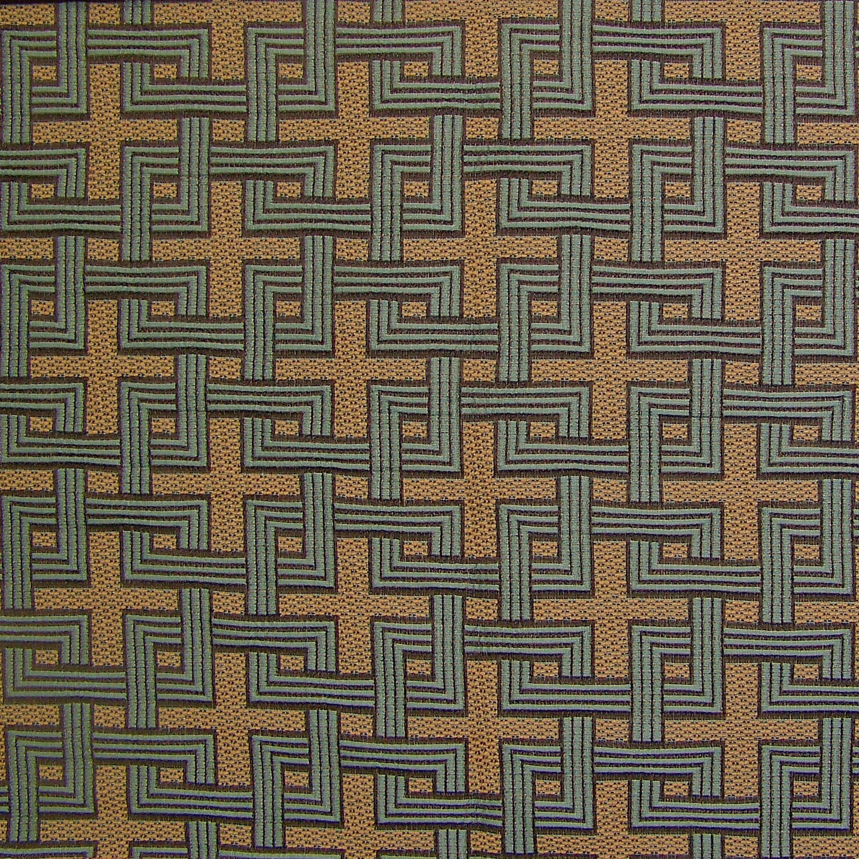 Upholstery Fabric Turquoise Square Lattice Quad Lock Moon Rain Toto Fabrics