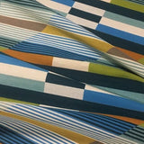 Designtex Queue Tidal Geometric Stripe Blue Upholstery Fabric