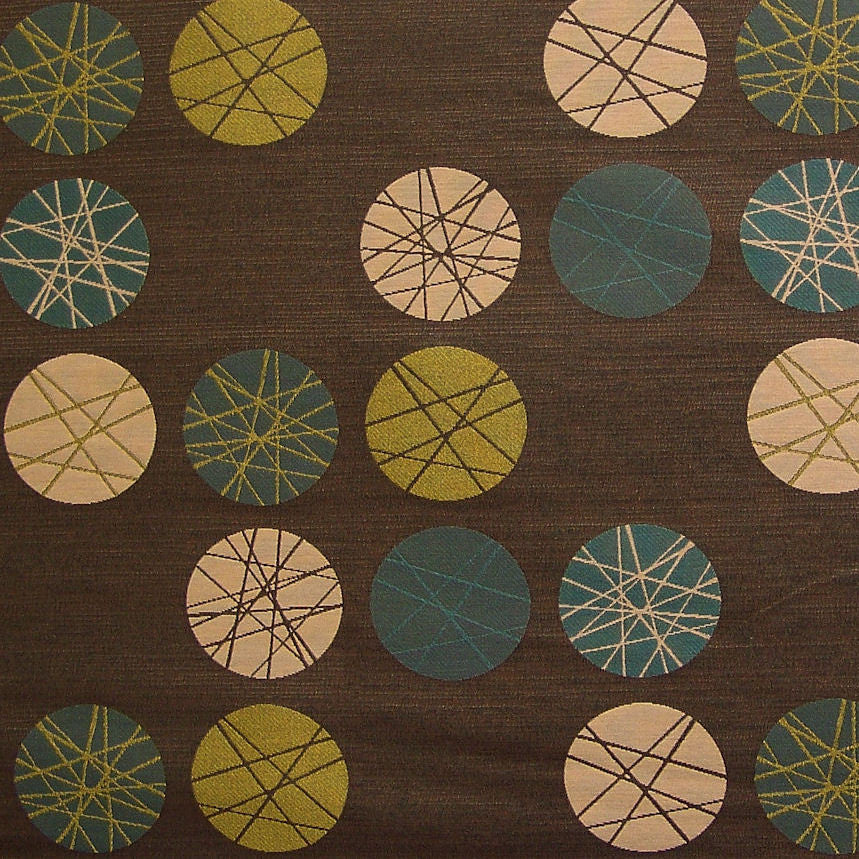 Upholstery Fabric Striped Circles Revolve Espresso Toto Fabrics