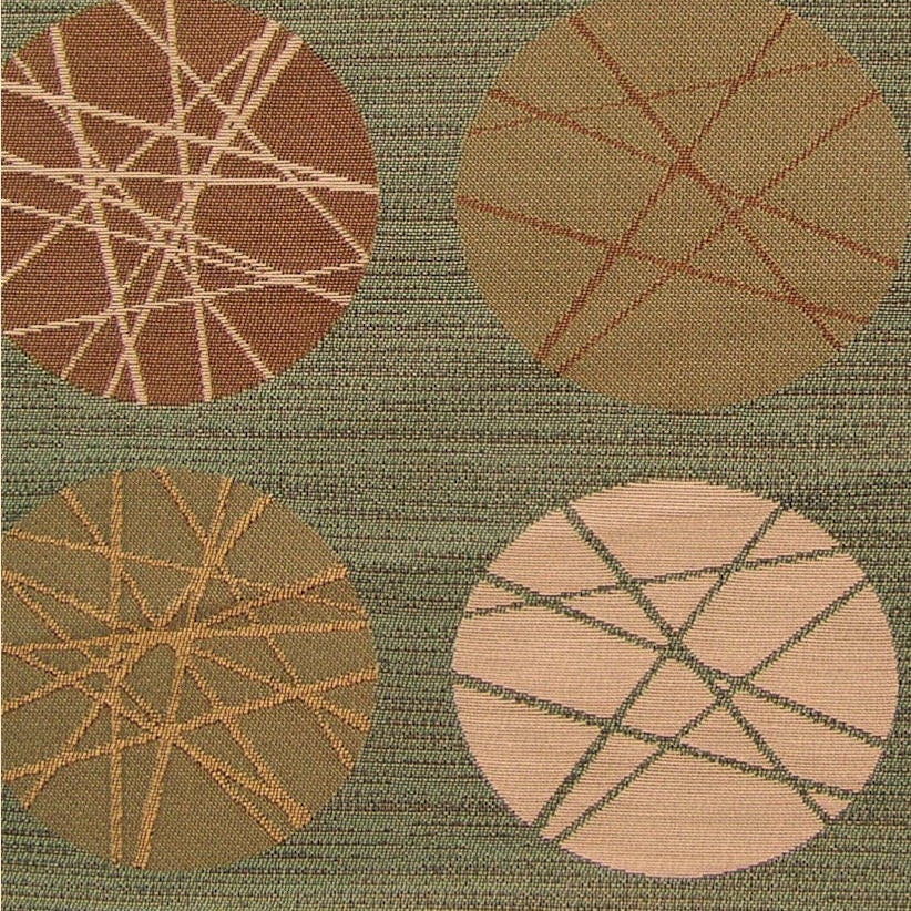 Upholstery Fabric Green Striped Circles Revolve Patina Toto Fabrics