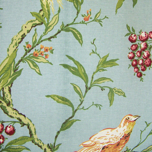 Roberta Springtime Tropical Bird And Berry Print Upholstery Fabric (Sold As-Is)