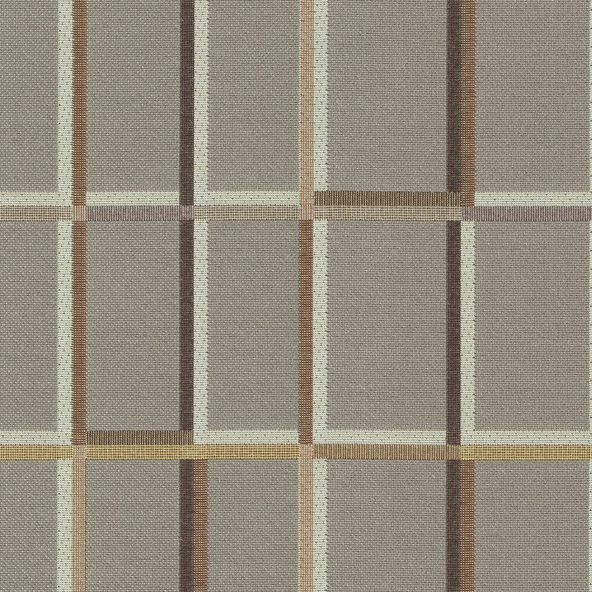 Maharam Shadowbox Fawn Window Pane Pattern Gray Upholstery Fabric