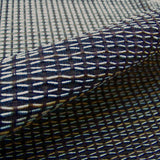 Shuffle Ink Small Scale Geometric Blue Upholstery Fabric