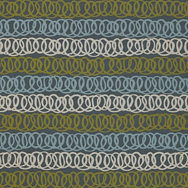 Momentum Springs Tropic Modern Stripe Blue Upholstery Fabric