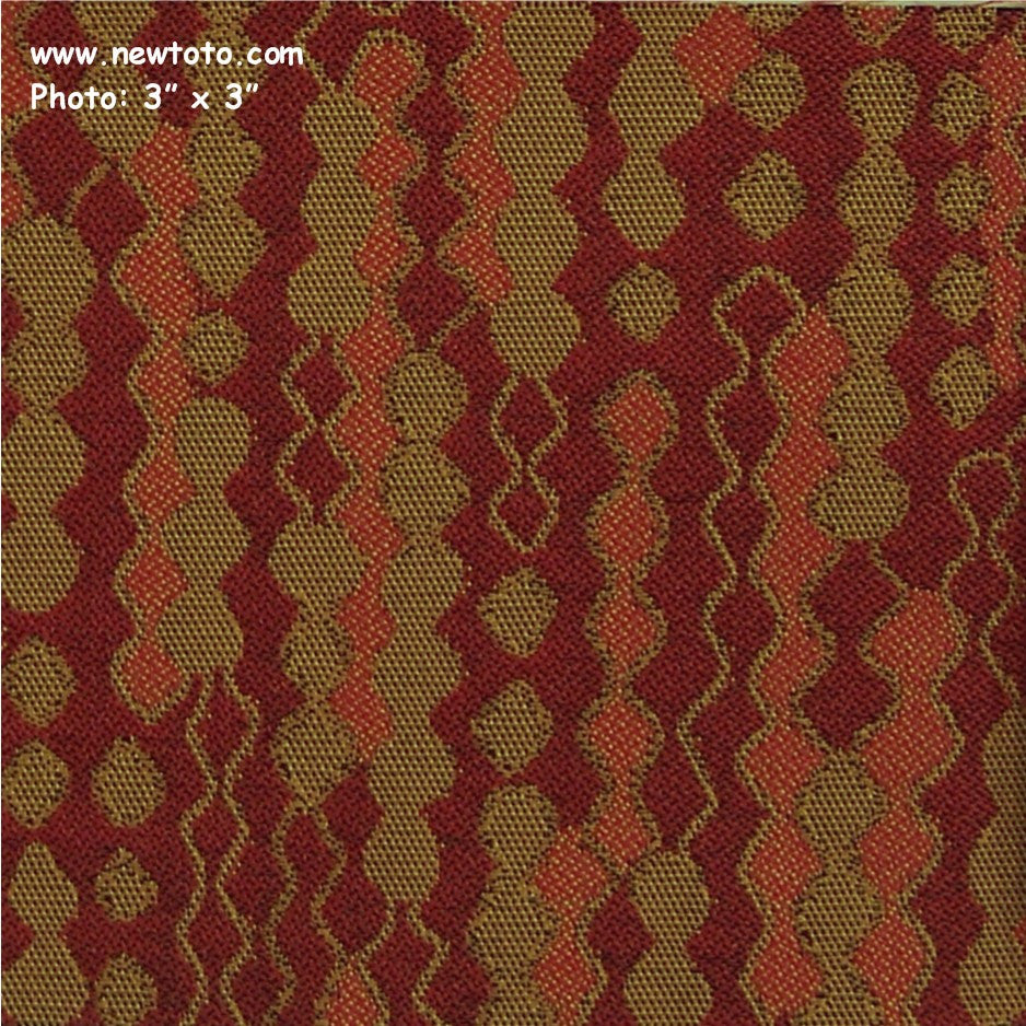 Remnant of Squiggle Flame Red Upholstery Fabric
