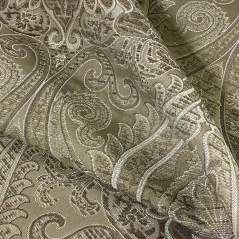 Swavelle Mill Creek Stately Champagne Chenille Paisley Beige Upholstery Fabric