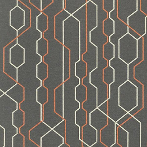 Momentum Story Path Modern Design Gray Upholstery Fabric