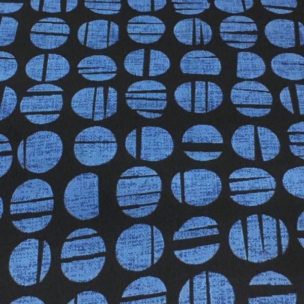 Arc-Com Sundial Midnight Geometric Blue Upholstery Fabric