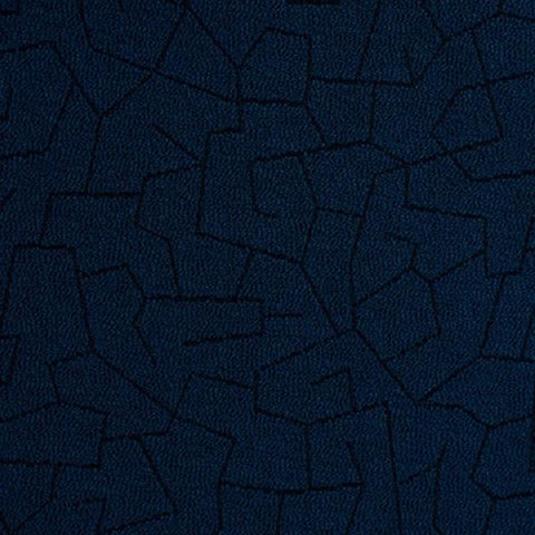 Luna Textiles Switchback Admiral Geometric Blue Upholstery Fabric