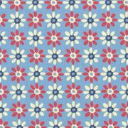 Upholstery Fabric Red White Blue Floral Print Tail Spin Americana Toto Fabrics