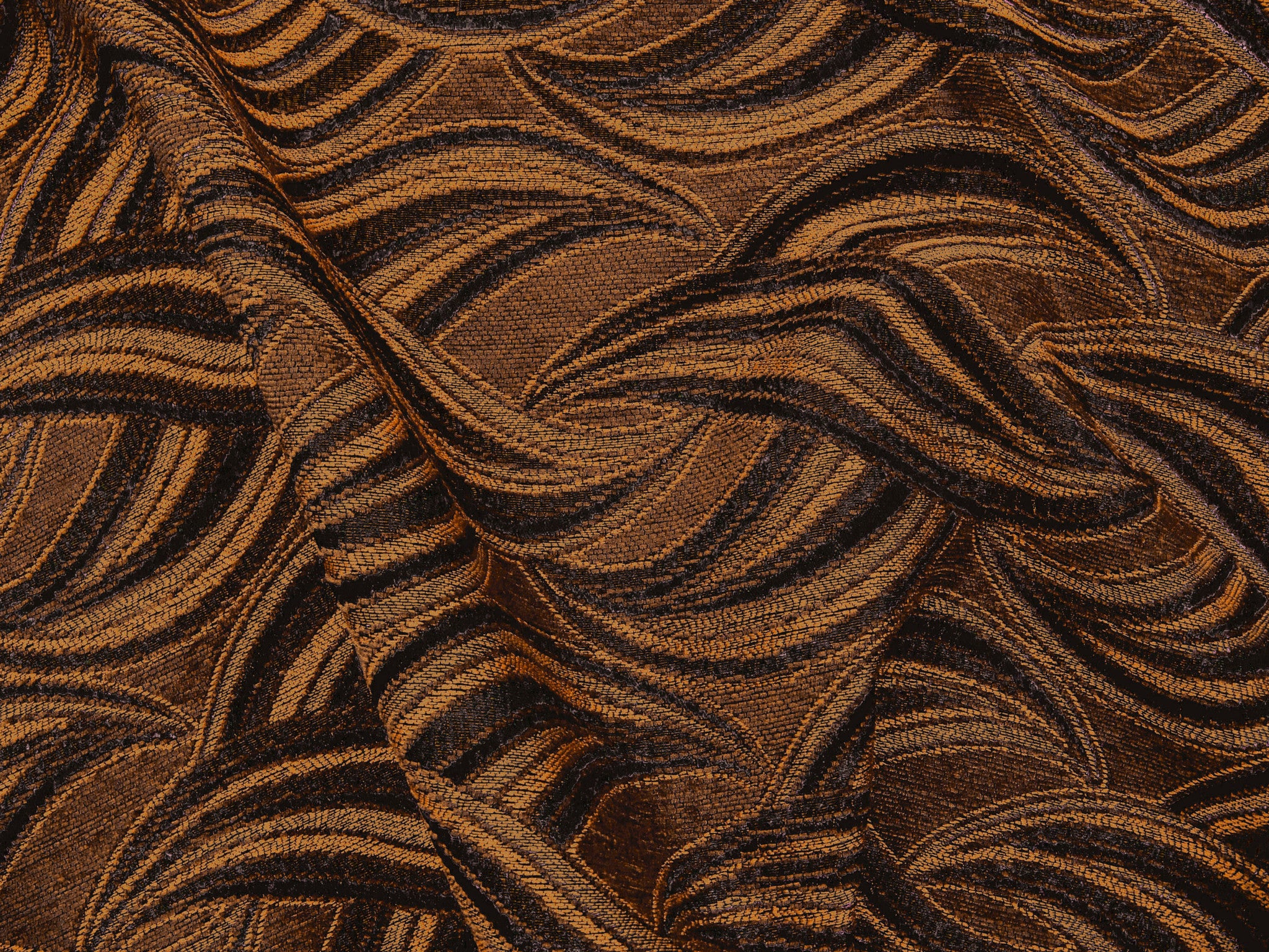 Tangled Mocha Large Scale Geometric Upholstery Fabric
