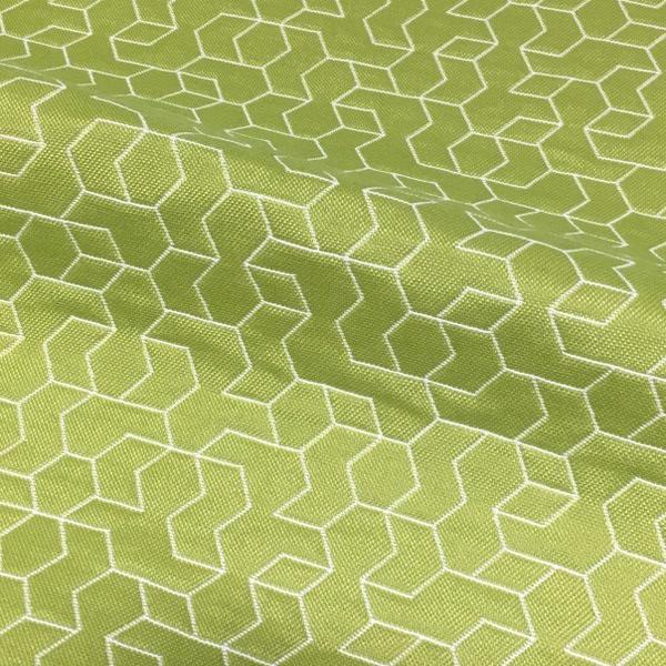 CF Stinson Tangram Key Lime Geometric Green Upholstery Fabric