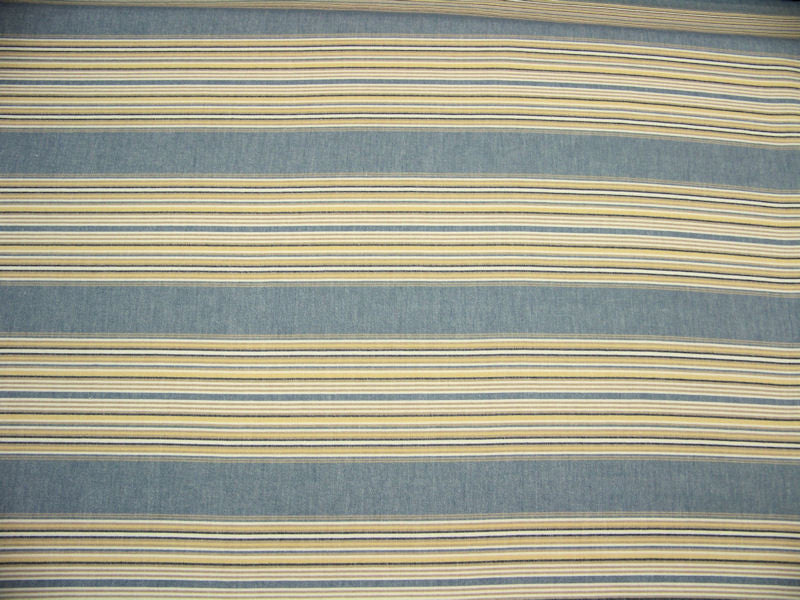 Remnant of Tawny Daffodil Blue & Yellow Upholstery Fabric