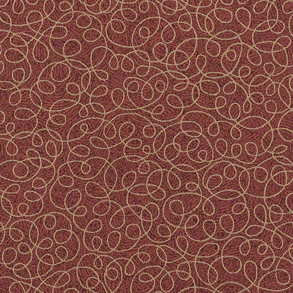 Upholstery Fabric Swirl Pattern Vinyl Tendril Auburn Toto Fabrics