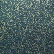 CF Stinson Tendril Denim Swirl Pattern Vinyl Blue Upholstery Fabric