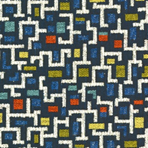 Architex Tetris Indigo Geometric Blue Upholstery Fabric