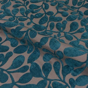 Coral Thistle Cerulean Raised Chenille Blue Upholstery Fabric