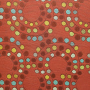 Topsy Turvy Zest Colorful Wavy Stripes Red Upholstery Fabric