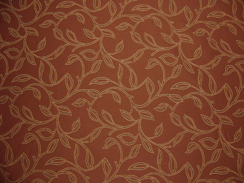 Undulate Chimney Lustrous Botanical Scroll Burgundy Upholstery Fabric