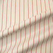 Unicorn Red Pinstripe Faux Leather Upholstery Fabric