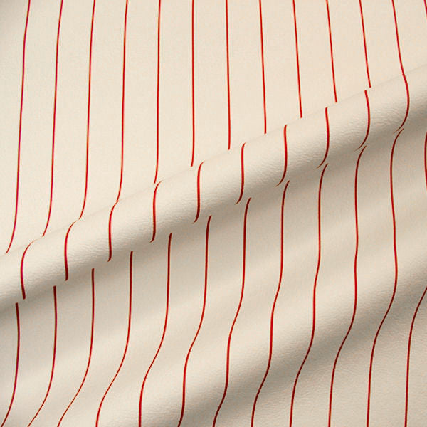 Unicorn Red Pinstripe Faux Leather Upholstery Fabric