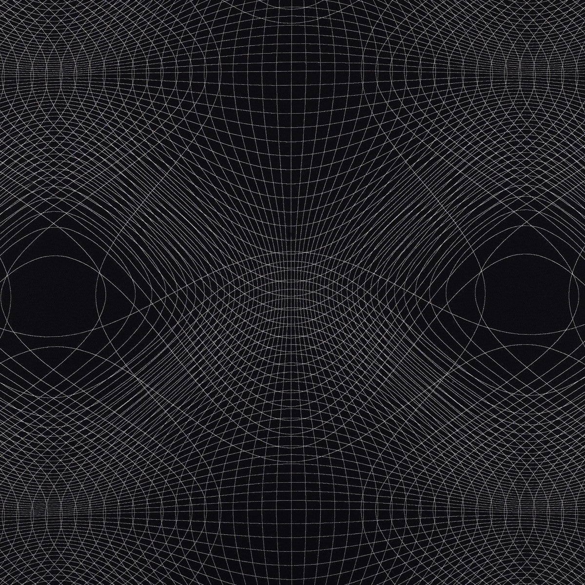Upholstery Fabric Large Scale Spirograph Veer Black Toto Fabrics