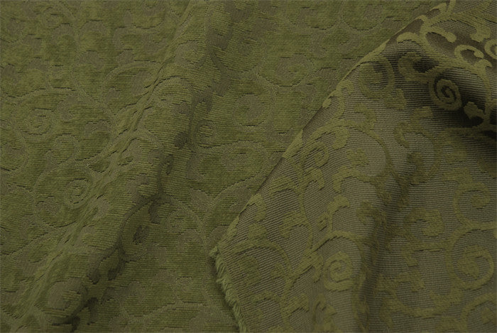 Visage Avocado Botanical Chenille Upholstery Fabric