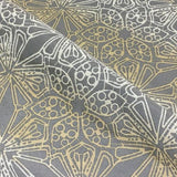 Mayer Visspanna Teak Geometric Floral Gray Upholstery Fabric