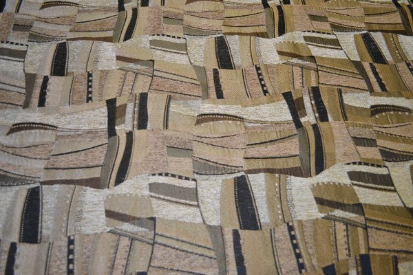 Walter  Earth Geometric Design Brown Upholstery Fabric