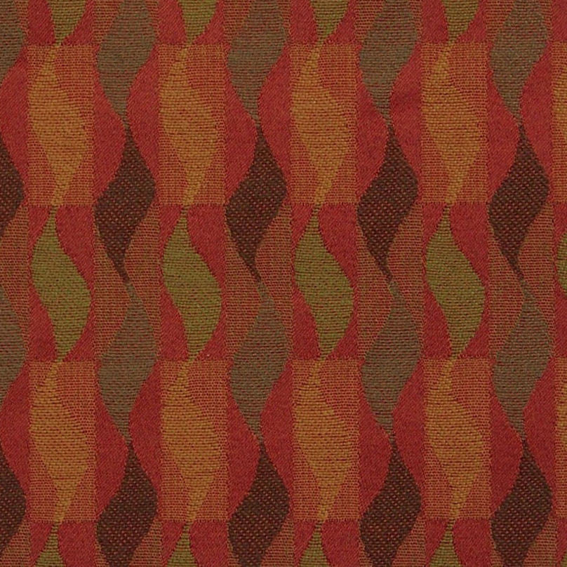 Remnant of Whirl Jalapeno Orange Upholstery Fabric