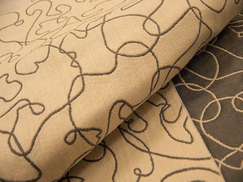 Wire Chalk Graphite Vermicular Double Cloth Upholstery Fabric